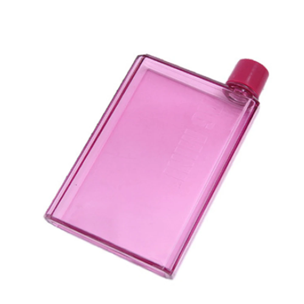 420ML Paper Cup Botlte Flat Water Bottle Bpa Free Clear Book Sports water cup notebook paper flat A4 A6 Portable Pad Flat Drinks