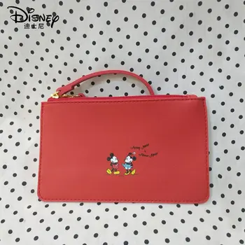 

Disney's New Colors Mickey Minnie Bag Change Coin Storage Bag Wallet Women Cute Purse Zipper Leather Wallet Small Ladies Wallet