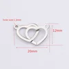 Aiovlo 5pcs/lot Stainless Steel Double Heart Charm Connector for Bracelet Necklace Hollow Pendants Diy Jewelry Making Supplies ► Photo 2/6