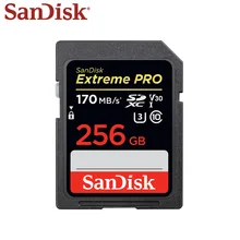 Двойной Флеш-накопитель SanDisk Extreme Pro SD карта 32 Гб 95 МБ/с. 64 Гб 128 256 170 МБ/с. UHS-I карту памяти SD класса 10 V30 U3 Поддержка 4K цифровой Камера