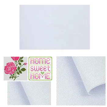 

Sewing Embroidery Aida Cloth Cross Stitch Fabric DIY Needlework Craft - White