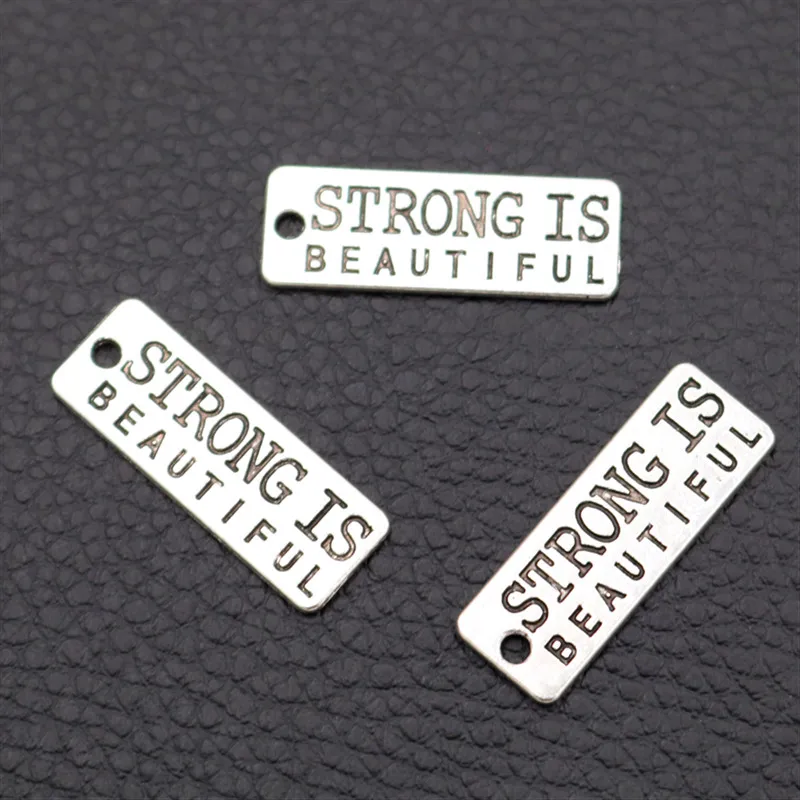 

Strong is Beautiful Tags Pendant ,Strong Beautiful, Strong Charm, Strong Girl Strong Women, You Are Strong Exercise Gift 15pcs