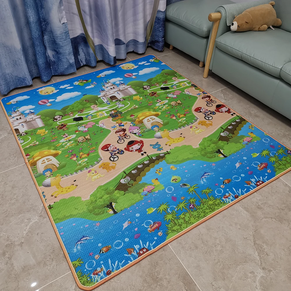 Двусторонний водонепроницаемый мягкий коврик для ползания малышей одеяло