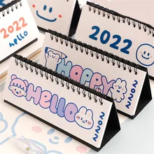 Calendrier numérique créatif ours en dessin animé, 1 pièce, 2022, Version horizontale, planificateur Kawaii, carnet de notes, décoration de bureau