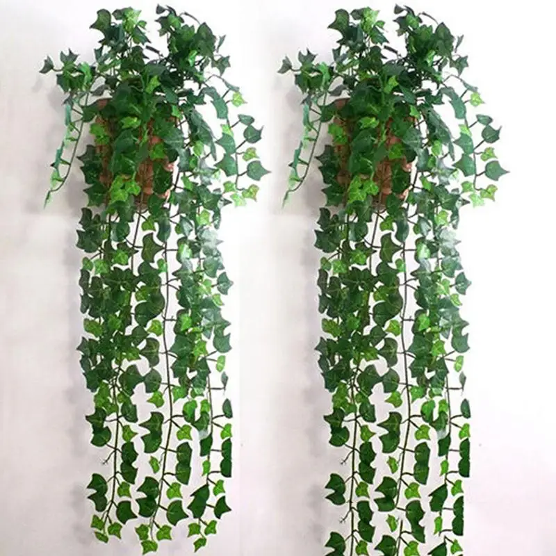 1Pcs Diy For Home Bathroom Decoration Garden Party Decor Green Silk Artificial Hanging Ivy Leaf Garland Plants Vine Leaves