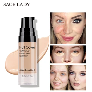 

SACE LADY Full Cover 8 Colors Liquid Concealer Makeup 6ml Eye Dark Circles Cream Face Corrector Waterproof Make Up Base Cosmetic