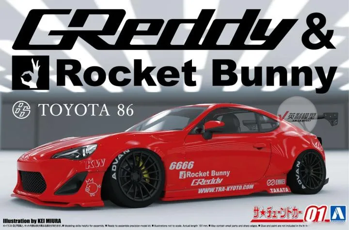 Aozima Modelo Montado 24 Carro Toyota 86 Zn6 Rocket Rabbit Greddy & 06186 06187 1 - 1 High Quality Brinquedos e hobbies