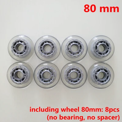 Роликовые колеса прозрачный скейт колеса подшипник ABEC-9 abec-7 - Цвет: gray 80 mm