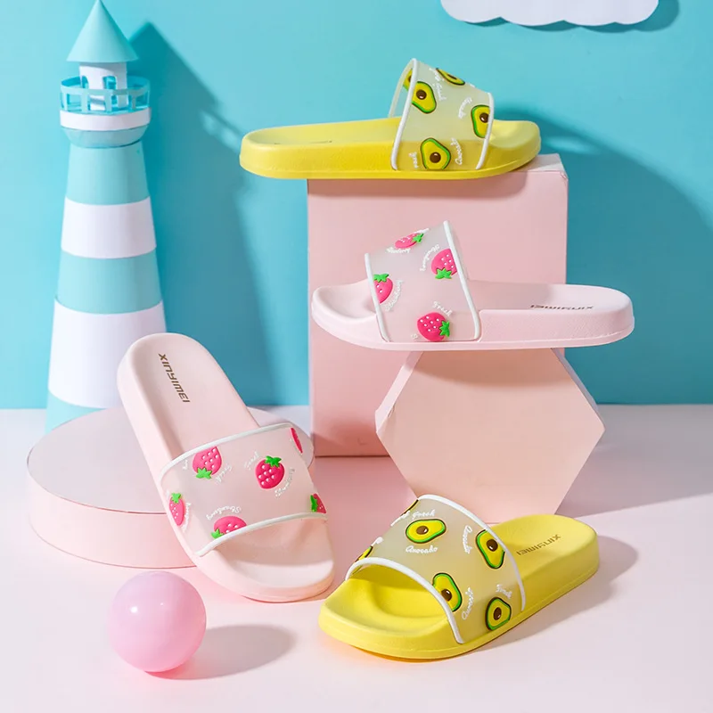 

Parent-child Cute Kids Slippers Fruit Pear Strawberry Grape Pineapple Children Baby Home Slippers Boys Girls Parent Home Shoes