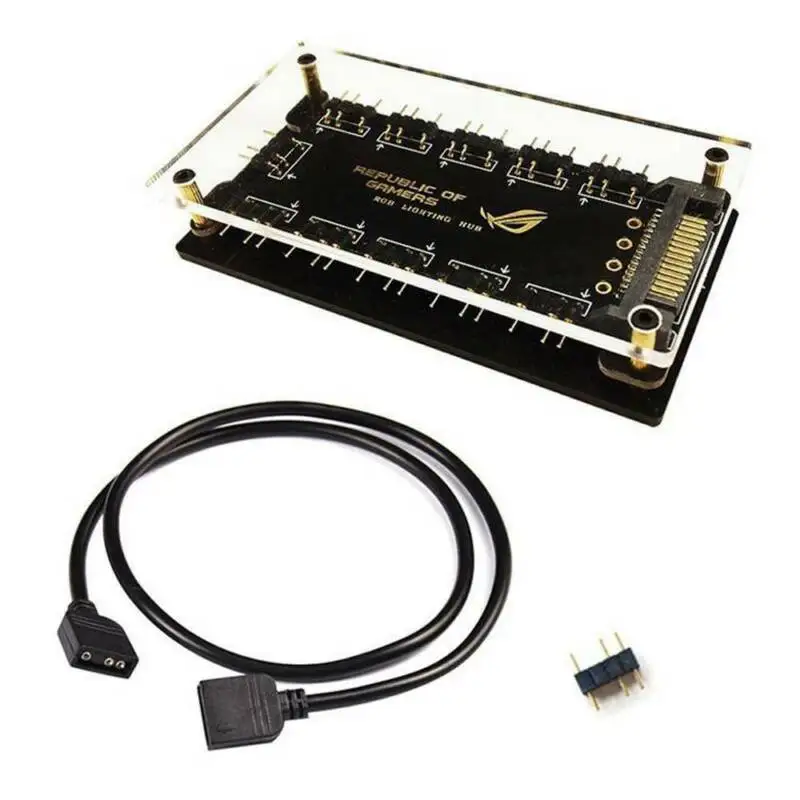 3Pin 5V RGB 10 Way Hub Splitter SATA Power PC PWM Cooling Fans Controller | Компьютеры и офис
