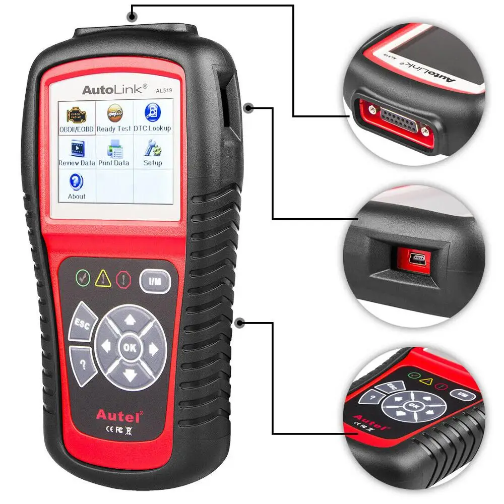 Autel Автоссылка AL519 инструмент диагностики OBD2 сканер читателя Кода Automotriz Automotivo