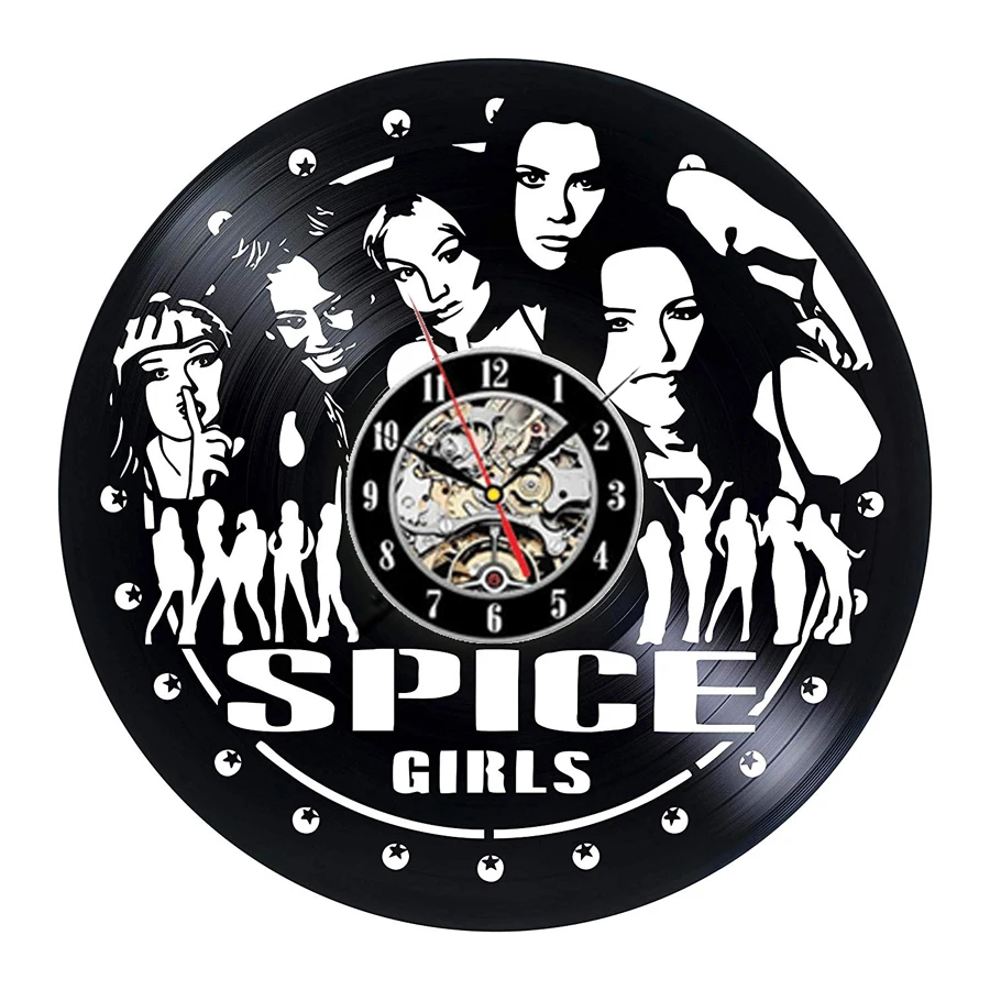 Виниловые часы Spice для девочек, настенные часы, современный дизайн, Поющая команда, 3D наклейки, виниловые часы, настенные домашние декоративные часы, подарки для фанатов