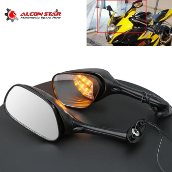 

Alconstar- 1Piar Motorcycle LED Turn Signal Rear View Mirror For Suzuki GSXR 600 GSXR 750 2006-2012 GSXR 1000 2005-2008 SV650