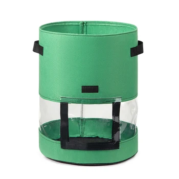 

Vertical Breathable Non-woven Home Potato Grow Bag Vegetables Plant Transparent Visible Garden Pot With Handles DIY Planting