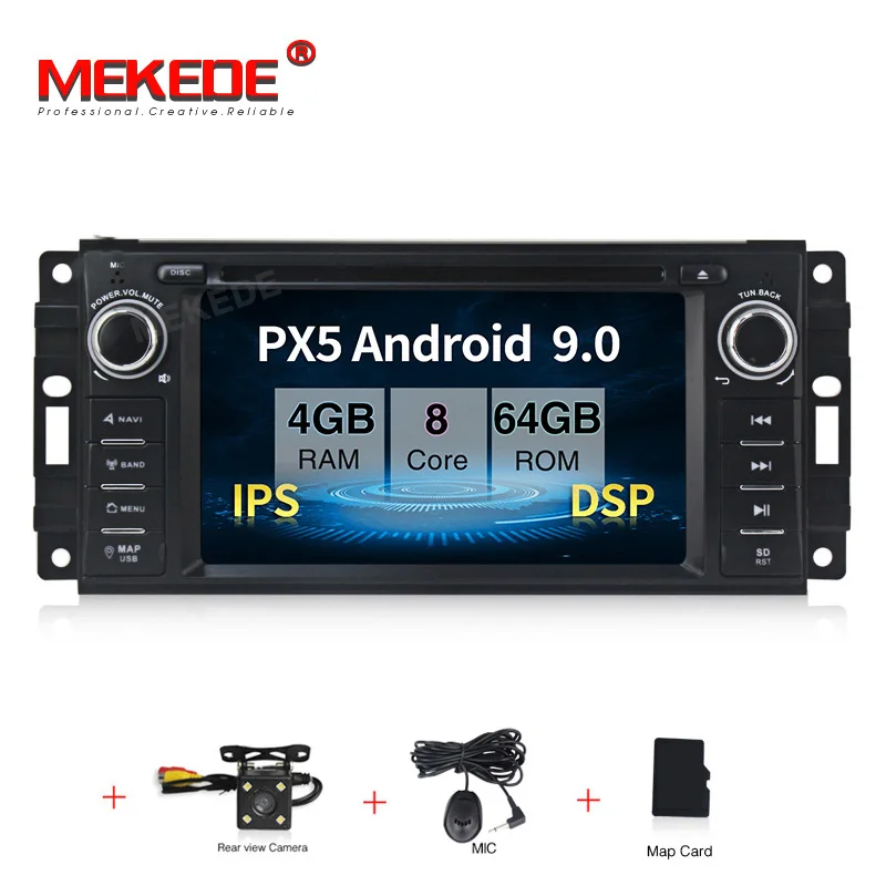 add camera PX5 android 9,0 4 Гб+ 64 ГБ Автомобильный мультимедийный плеер навигация gps DVD для JEEP Wrangler Компас Патриот Grand Cherokee Commander - Цвет: add camera