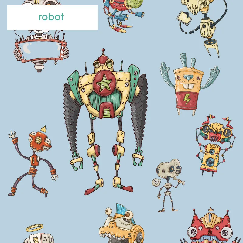 Robot Шаровая цепь или пружинная система Мультяшные жалюзи для детской комнаты на заказ напечатанные Жалюзи На Окна Индивидуальный размер - Цвет: Robot