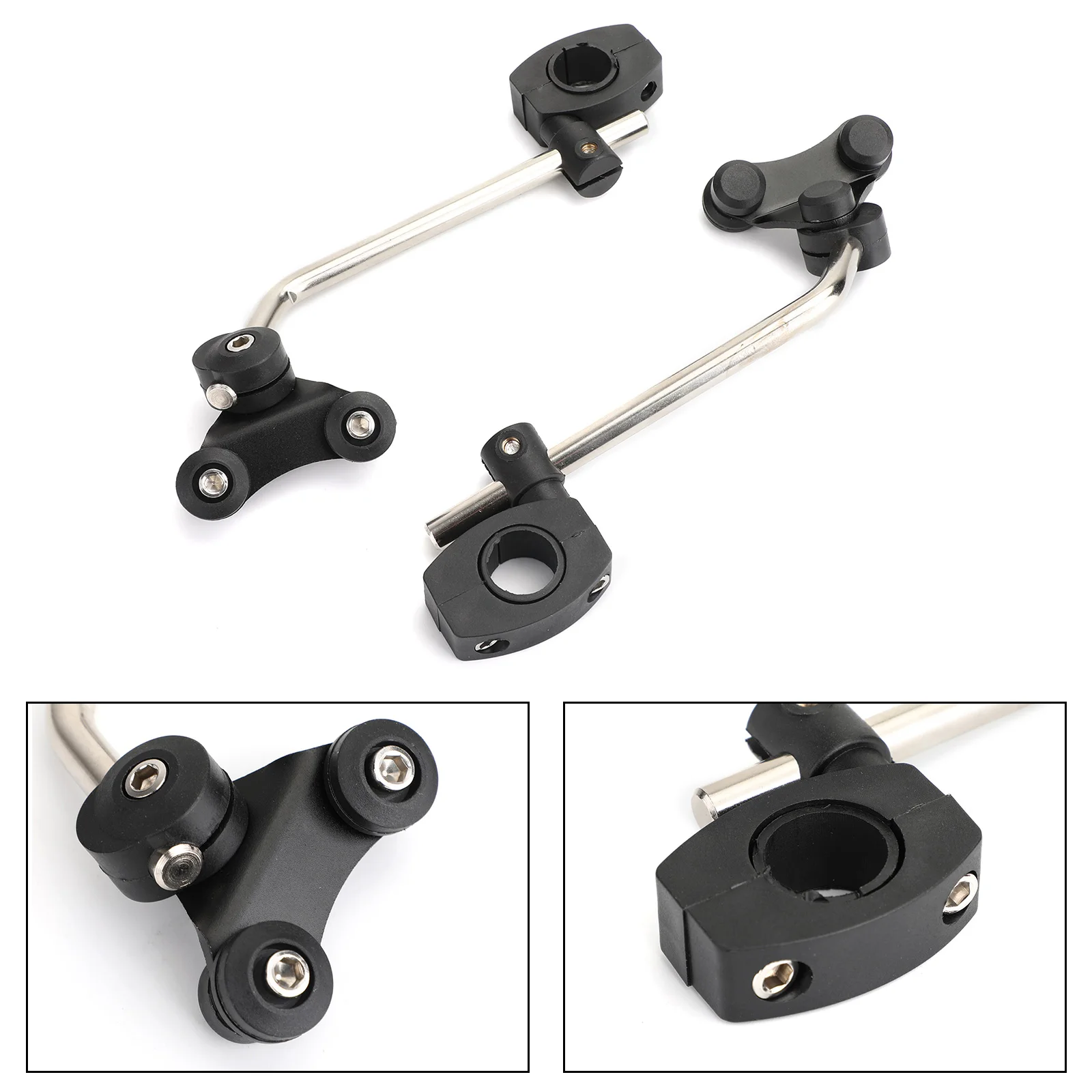 Motorcycle Windshield Topteng 7/8'' 22mm Universal Windscreen Bracket Standard Handlebar Windshield Mount Clamp Motorcycle Wind Shield Glass Motor