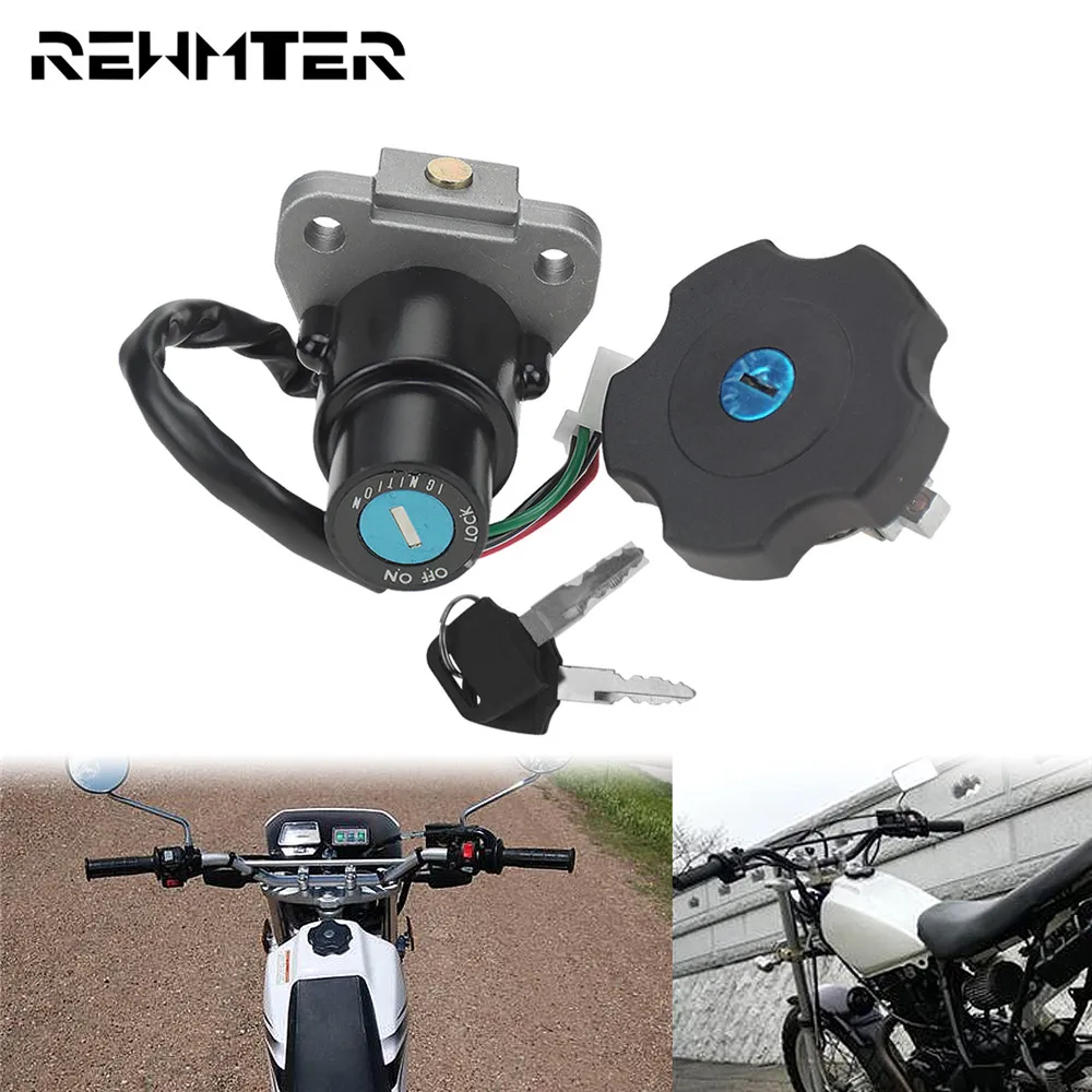 Motorcycle Keys Motorcycle Key Accessories Ignition Key Cover Motorcycle Key Cylinder Lock Motorcycle Ignition Switch Fuel Gas Tank Cap Lock Keys Set Black For Yamaha XT225 Serow 225 XT600 90-95 TW200 03-17 DT200 DT200R