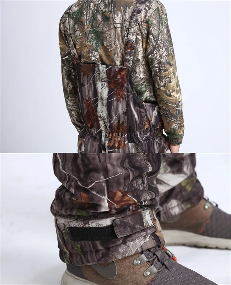 Bionic dead tree pattern camouflage suit,Winter Cotton-padded clothes Ghillie Suit,Wear resistant, warm Coat and trousers