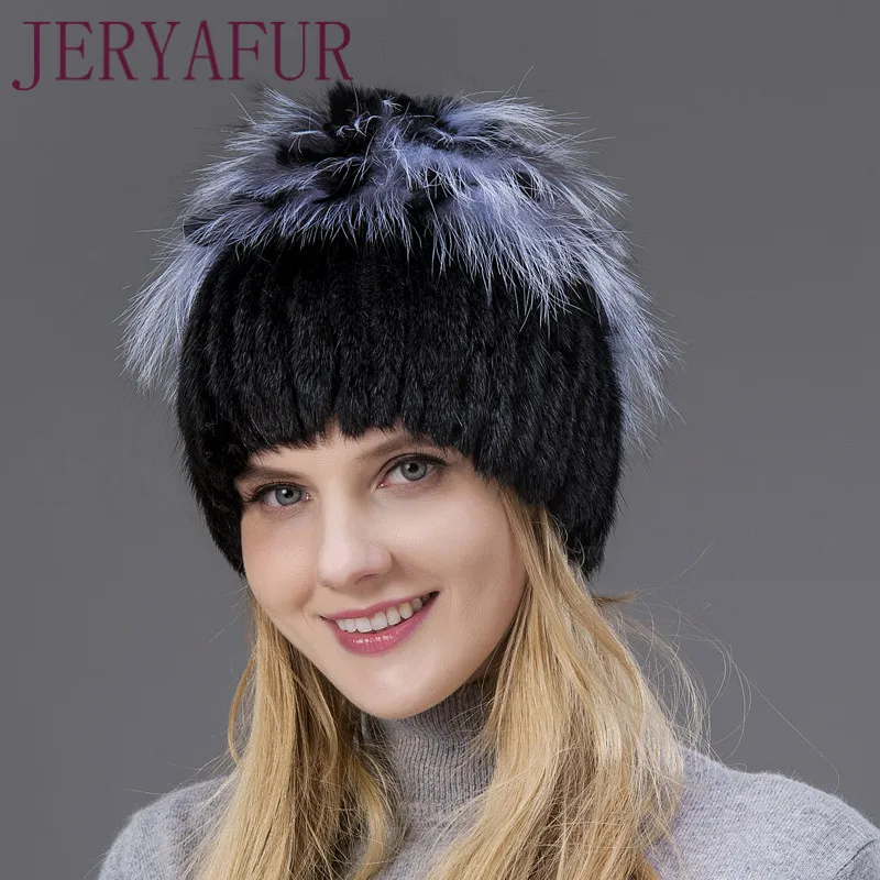 frau зимняя русская pelz mode echt pelzmutze nerz kaninchen naturliche fuchs stricken wolle ski hut warme ohr schutz reis