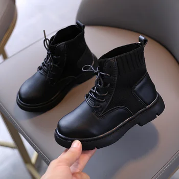 

New Children Snow Boots Warm Non-slip Shoes For Boys Girls Lace-Up Martin Boots Comfort Baby Rubber Boots Fashion Sneakers