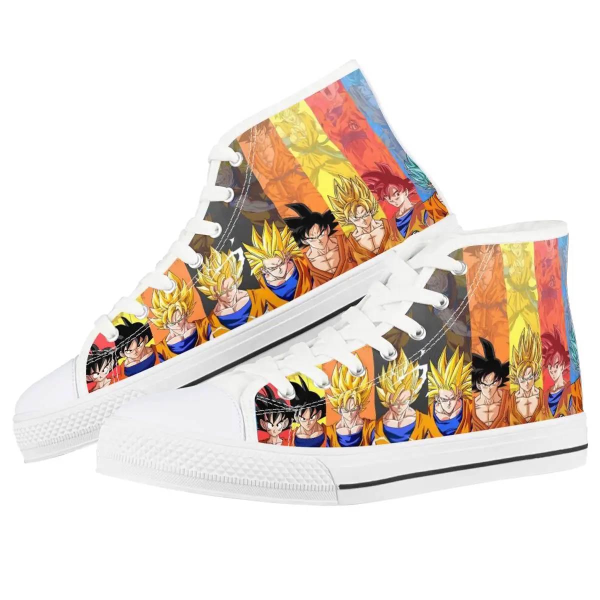 Мужская обувь из вулканизированной ткани с высоким берцем «Dragon Ball Z»; очень удобная повседневная обувь в стиле аниме «Saiyan Goku Son Gohan»; белые туфли