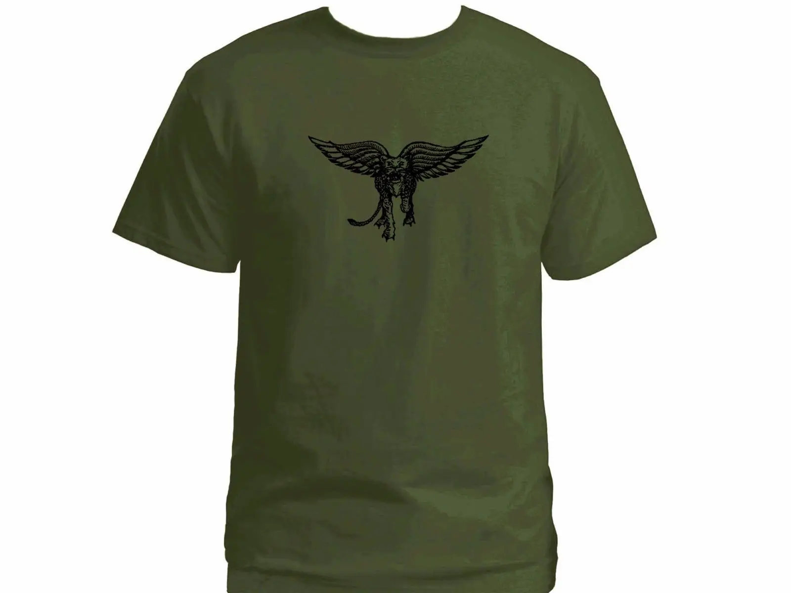 

Israel Army Special Forces Unite Ops Golani Flying Tiger Olive Green T Shirt
