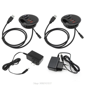 

EU US Desktop Grommet Hole In-Desk Mounting 3 Ports USB 3.0 Type C Hub Adapter TF/SD Card Reader For Laptop PC S11 20 Dropship