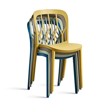 

Europe Modern dining chair Plastic Backrest Stool Foldable Originality Student Dormitory Dining Chairs Nordic Furniture
