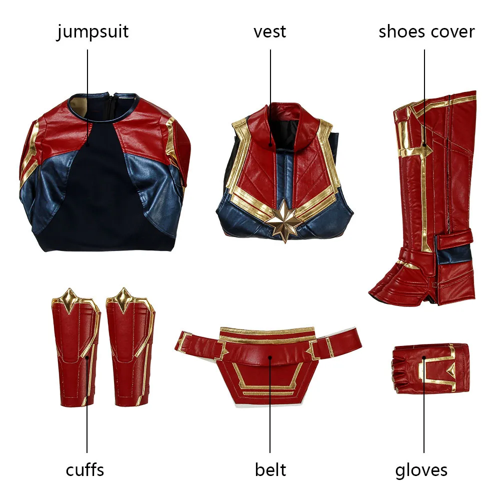 Костюм капитана Марвел для косплея Carol Danvers костюмы супергероя для Хэллоуина Ms. Marvel комбинезон для косплея COSPLAYONSEN