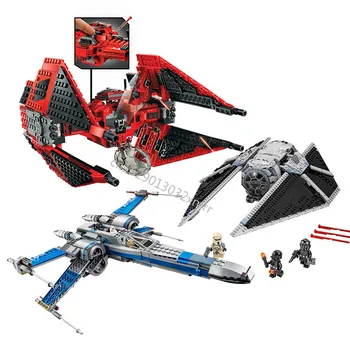 

Force Awakens TIE Fighter Bricks for75240 lepining StarWars Resistance Black Ace TIE Interceptor Building Blocks Toys for Boys
