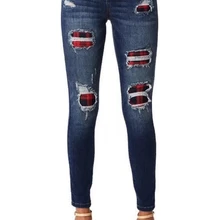 Ripped Holes Patchwork Denim jeans Autumn Women high waist Retro Skinny Pencil jeans lady Casual Trousers Stretch Pant plus size