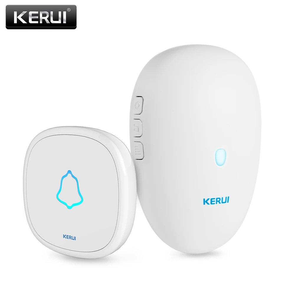 KERUI M521 водонепроницаемый беспроводной дверной звонок умный дом приветственный дверной звонок с 23A 12 В батарея 4 уровня громкости 57 колокольчик - Цвет: white 1R 1 button
