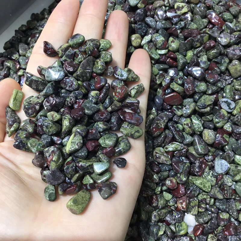 Hand Polished natural Dragon Blood Stone Tumbled Stone Chakra beads