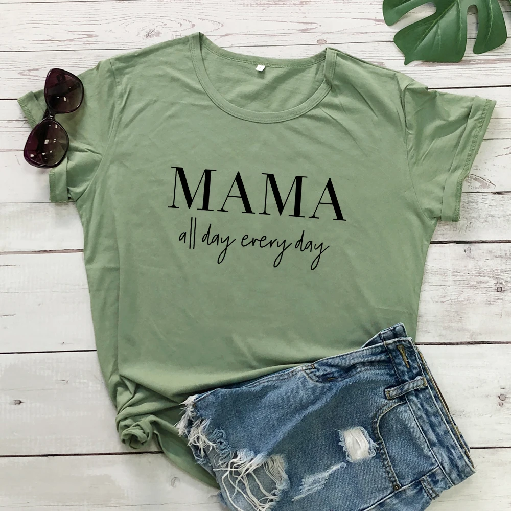 I Love Mama каждый день натуральный хлопок футболка смешные женские Мама Жизнь