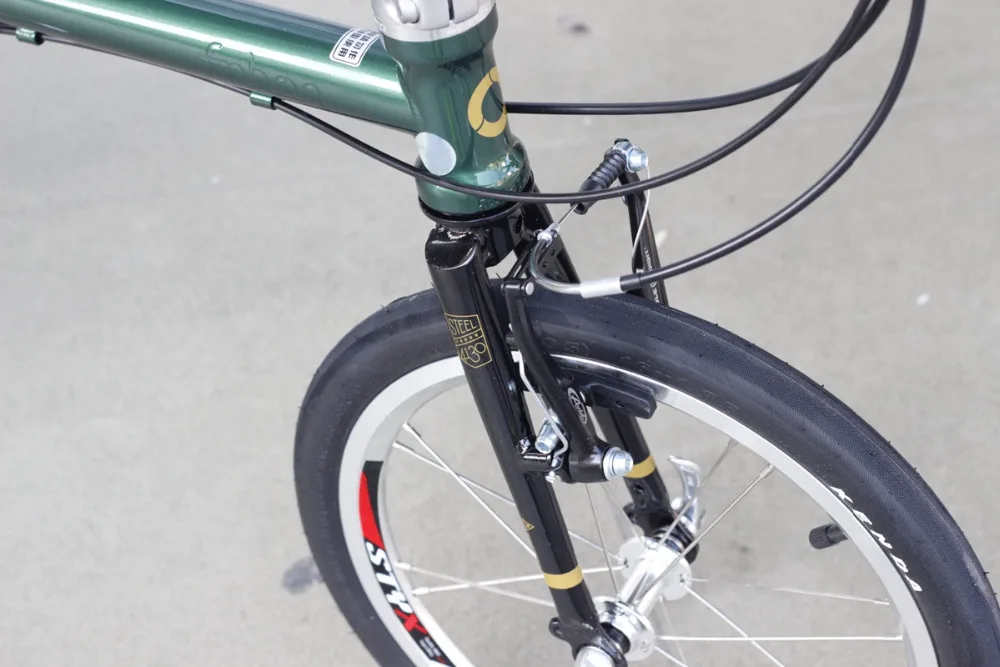 Хромированный стальной складной велосипед 1" Minivelo Mini velo велосипед городской коммутирующий велосипед с V тормозом складной 9 скоростей Fnhon Post зеленый