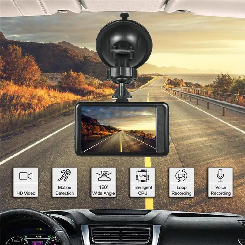 3-дюймовый Full Hd 1080p Автомобильный драйвер Регистраторы автомобиля Камера с обнаружением движения ночного видения Edr Сенсор ночное G Dvr видеорегистратор V7I9
