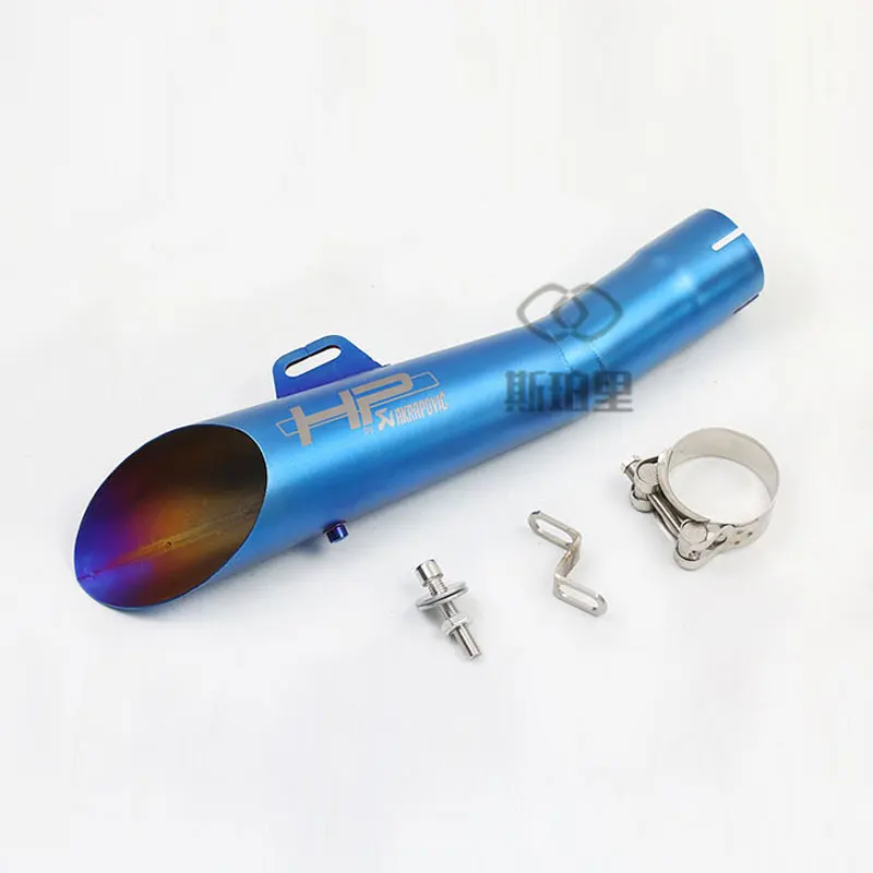 HP (full blue) Echappement Moto Escape DB Killer Akrapovic мотоциклетный глушитель без шнуровки питбайк скутер Мотокросс для YZF R3 gsr 600 R6 - Цвет: HP (full blue)
