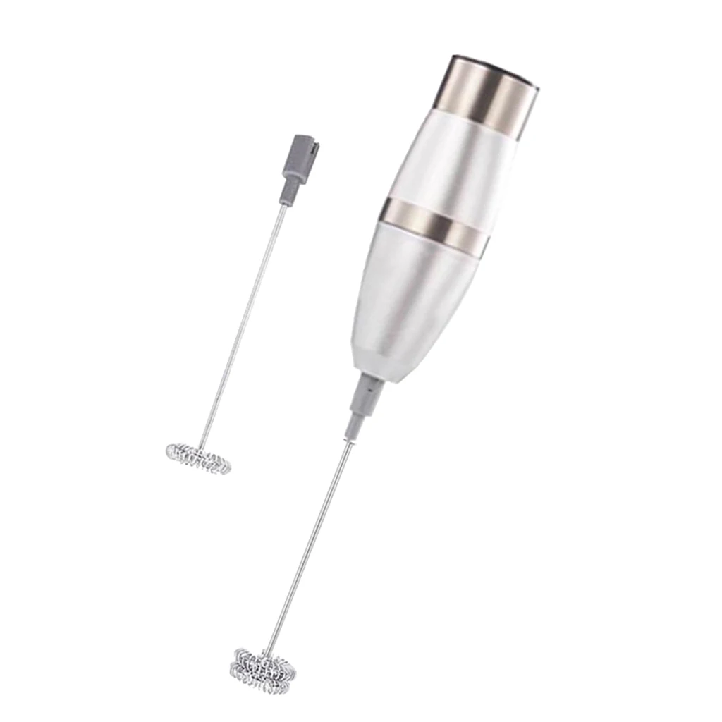 Battery Operated Electric Milk Frother Egg Beater, Handheld Cappuccino, Latte and Coffee Maker, Stainless Steel