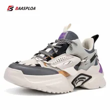 

Baasploa 2021 New Women Thick Bottom Running Shoes Fashion Leather Comfortable Sneakers Outdoor Female Travel Walking Shoes