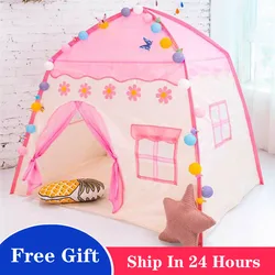 AY Tesco – tente Portable Wigwam pour enfants, 1.3M, Tipi, maison de jeux pour bébés, château de princesse rose, décor de chambre 