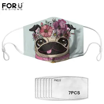 

FORUDESIGNS Cartoon Boston Terrier Pattern Dustproof PM2.5 Pollution Lower Half Face Face Mask Ladies Cute Dogs Mouth-muffle