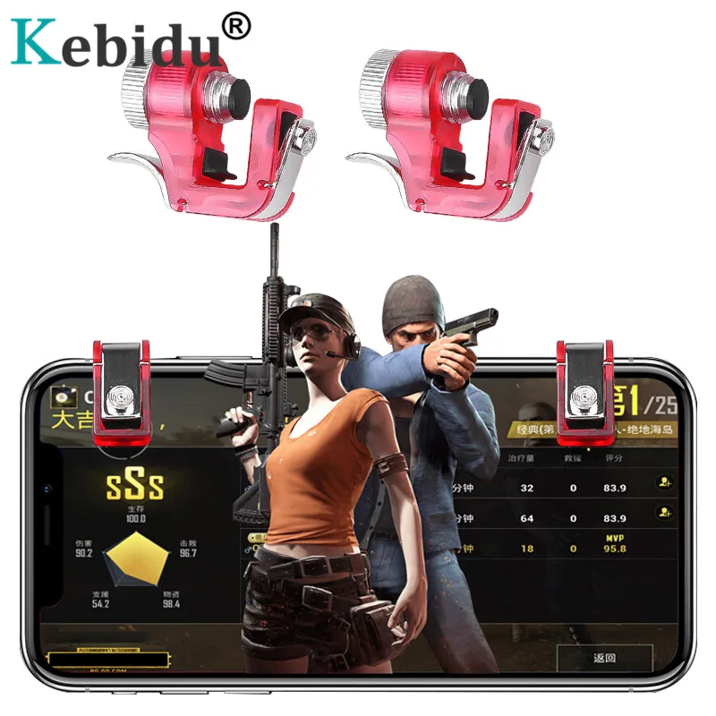 

Kebidu Mini Gaming Trigger for PUBG Gamepad Mobile Phone Controller L1R1 Gaming Shooter For Android Iphone