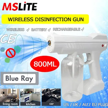 

portable fogging machinewireless battery disinfectant sprayer gun air purifier home room blue ray atomizing
