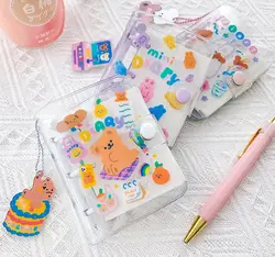Mini agenda de poche en dessin animé, 10.5x8cm, planificateur hebdomadaire non daté, avec doublure et papier quadrillé, 90 feuilles, Kawaii, cadeau pour enfants, planificateur spirale 