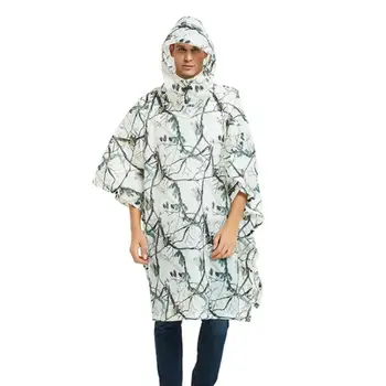 

3 In 1 Waterproof Rain Poncho Multifunctional Snow Camouflage Raincoat Ground Sheet Shelter for Hunting Camping Photograph