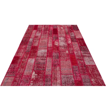 

Red Handmade Carpet, Real Patchwork Kilim Rug, Home Gift Idea hhp101