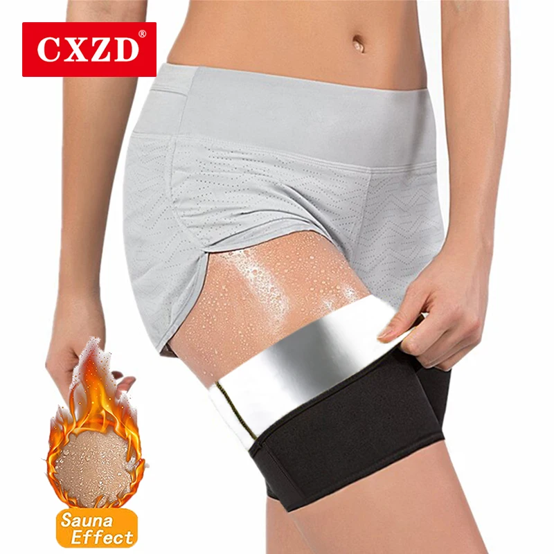 

CXZD 2021 New Sauna Slimming Leg Sleeves Body Shaper Trimmer Thigh Sweat Shapewear Toned Muscles Band Thigh Slimmer Weight Loss