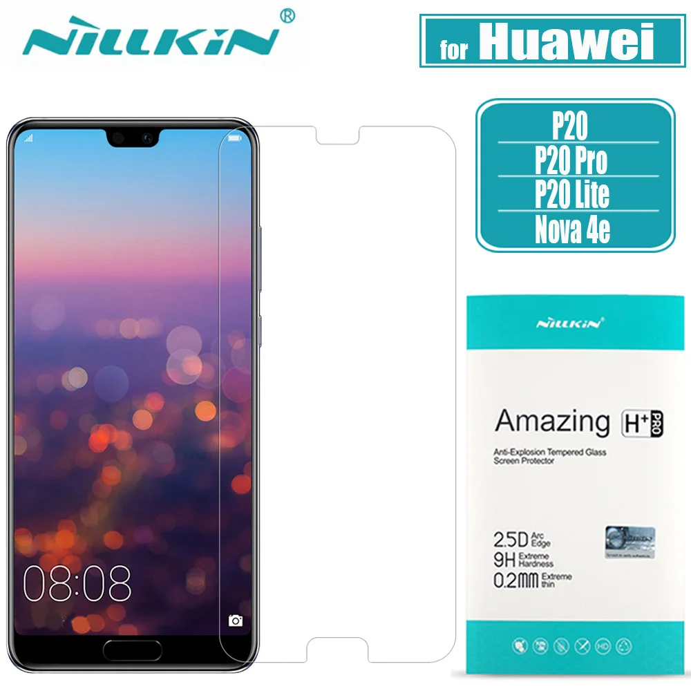 

Huawei P20 Pro Tempered Glass Screen Protector Nillkin 9H Hard Clear Safety Protective Tempered Glass on Huawei P20 Lite Nova 3e