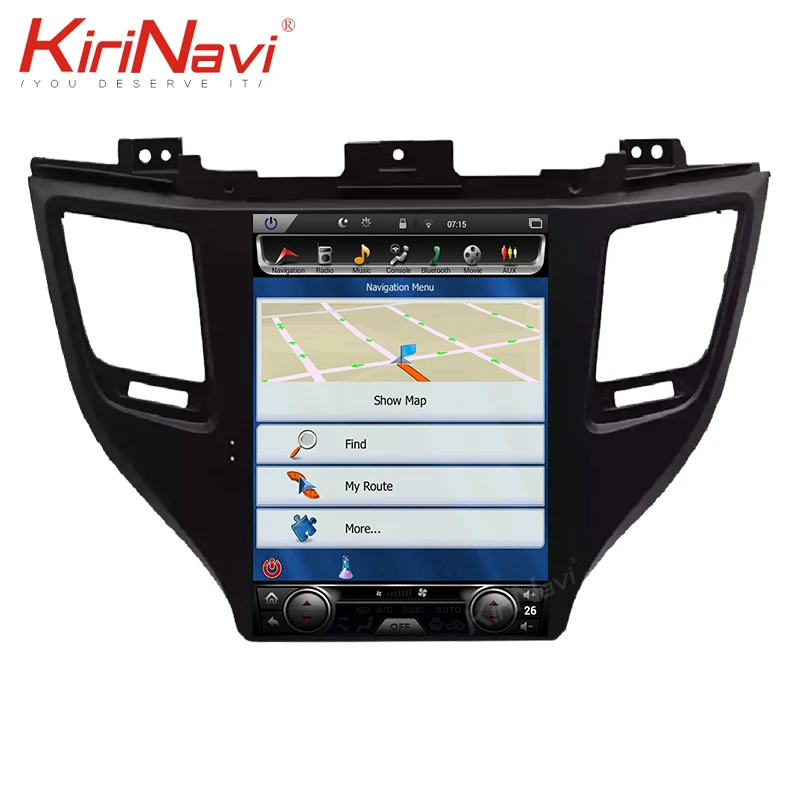 KiriNavi вертикальный экран Tesla style 10,4 ''Android 8,1 автомобильный Радио gps навигатор для hyundai Tucson IX35 DVD Автомобильный плеер
